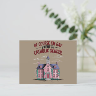 Cartão Postal Claro que sou gay, estudei em escola católica, eng