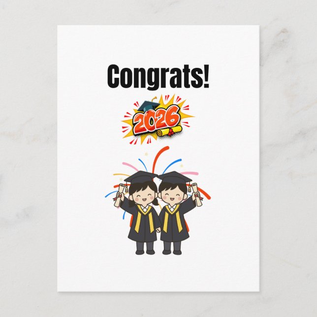 Cartão Postal Class of 2026 Graduation Celebration  (Frente)