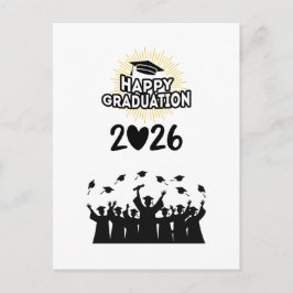 Cartão Postal Class of 2026 Happy Graduation - Minimalist