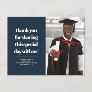 Cartão Postal Classe de 2019 Graduação de Fotos Obrigado