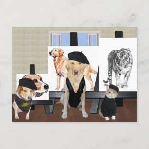 Cartão Postal Classe de Arte Pet Engraçada Personalizável