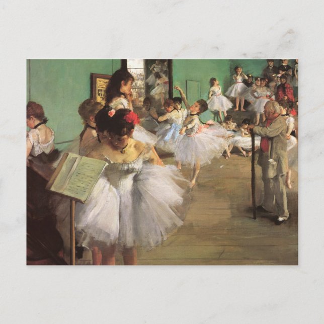 Cartão Postal Classe de dança por Degas, Balé de Impressionismo  (Frente)