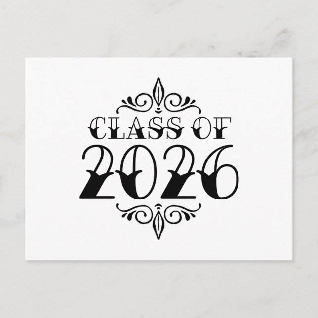 Cartão Postal Classe de estilo de tatuagem de graduação de 2026 (Frente)
