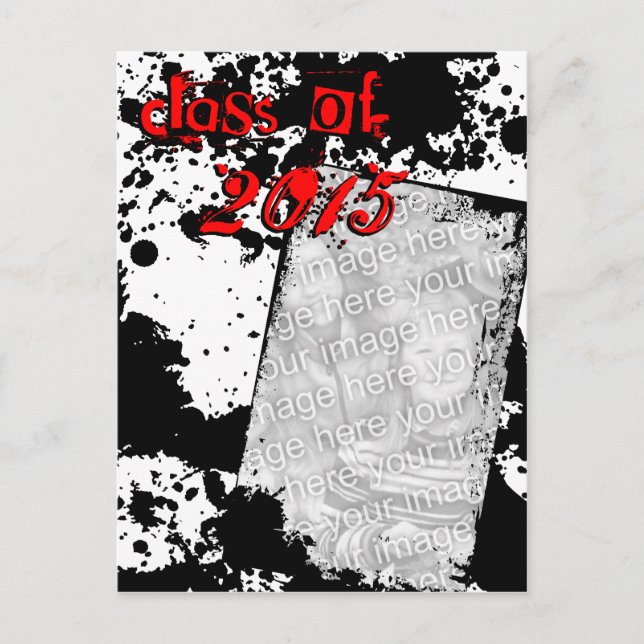 Cartão Postal classe de formando de Grunge de 2015 (Frente)