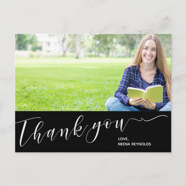 Cartão Postal Classe de Graduação de Fotos 2025 Obrigado Cartão- (Frente)