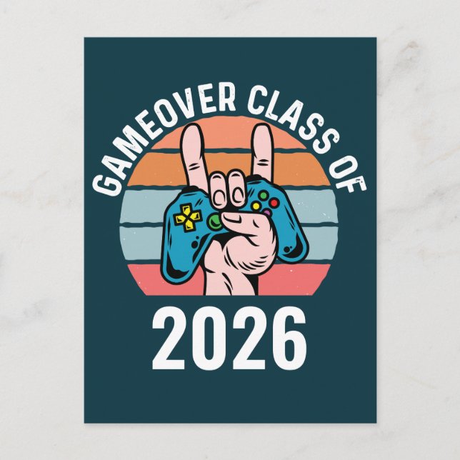 Cartão Postal Classe Gameover de 2026 (Frente)