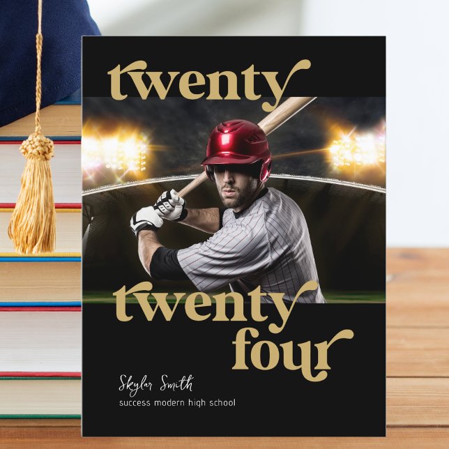 Cartão Postal Classe Moderna Personalizada de Graduação de Foto  (Graduation Class of 2024 Photo Announcement. Sure to be a hit out of the park with your graduate. )