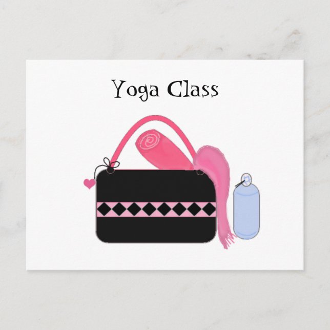 Cartão Postal Classe Yoga com Yoga Gear (Frente)