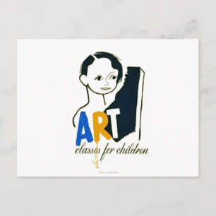 Cartão Postal Classes de arte para crianças - Poster WPA -