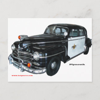 Cartão Postal Classic_1947_Plymouth_Police_Car_Texturized