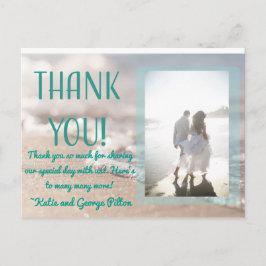 Cartão Postal Classic Beach Weding Obrigado Cartão-postal