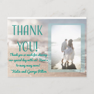 Cartão Postal Classic Beach Weding Obrigado Cartão-postal