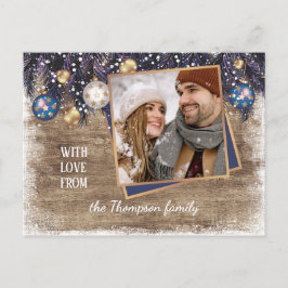 Cartão Postal Classic Love Seasons saúda o padrão de Woodgrain