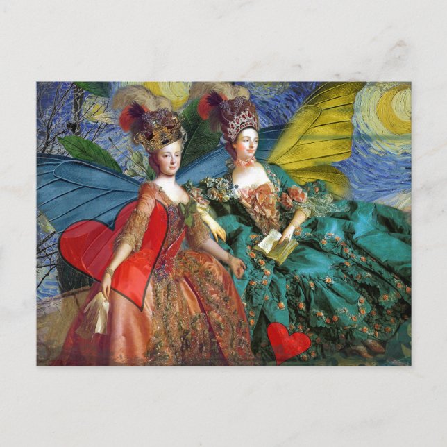 Cartão Postal Clássica Gemini Whimsical Butterfly Mulher (Frente)