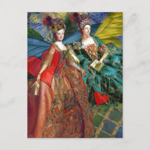 Cartão Postal Clássica Gemini Whimsical Butterfly Mulher