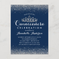 Clássica Real Quinceañera Silver Tiara Glitter