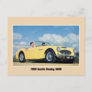 Cartão Postal Clássico 1959 carro desportivo britânico convertív