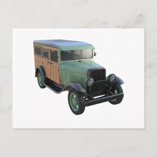 Cartão Postal Clássico Caminhão Verde Woody