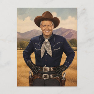 Cartão Postal Clássico Cowboy Western dos anos 50