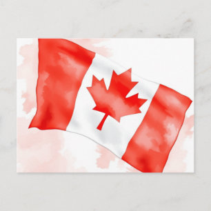 Cartão postal clássico da bandeira do Canadá