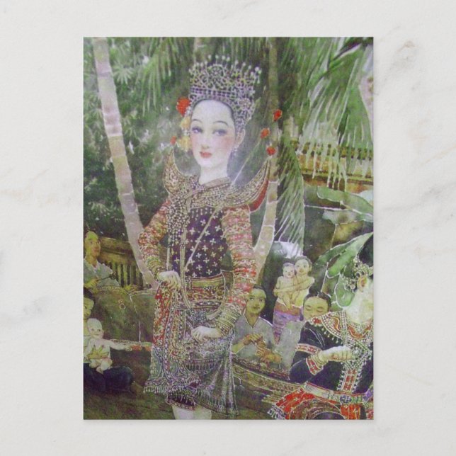 cartão postal clássico de impressão de retrato com (Frente)