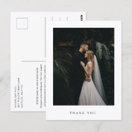 Cartão Postal Clássico Foto de Casamento Formal Obrigado Atempor