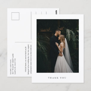 Cartão Postal Clássico Foto de Casamento Formal Obrigado Atempor