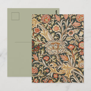Cartão Postal Clássico Jardim Floral Botânico William Morris Tre