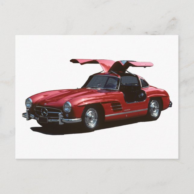 Cartão Postal Clássico Mercedes Benz SLR300 Gullwing Poster (Frente)