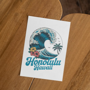 Cartão Postal Clássico Minimalista Honolulu Havaí Aloha Viagem