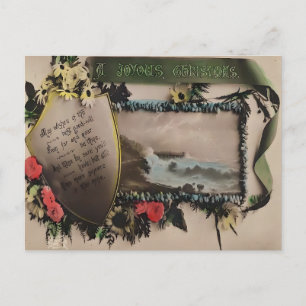Cartão Postal Clássico Natal à Beira-Mar Vintage 