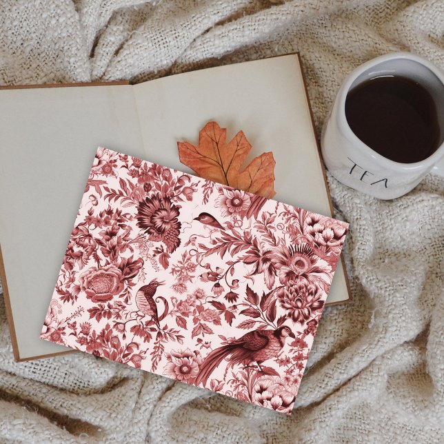 Cartão Postal Clássico País Francês Toile du Jouy (Classic French Countryside Toile Du Jouy Postcard by Graphic Allusions)