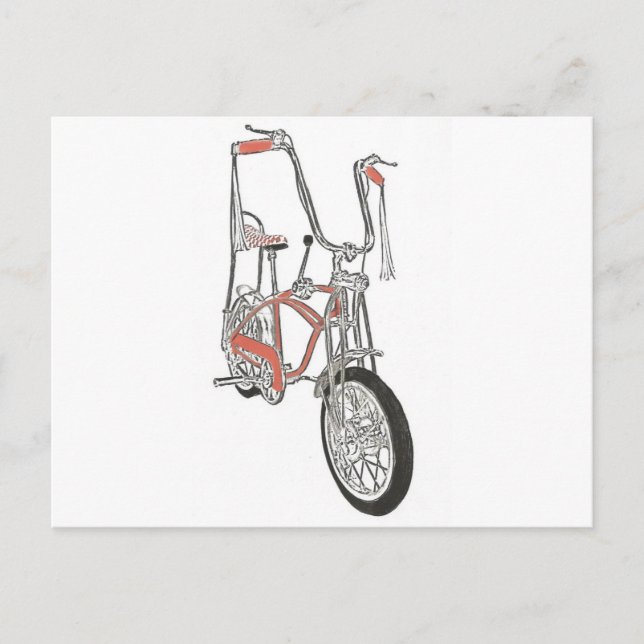 Cartão Postal Clássico Schwinn Orange Krate 60's Bike Bicycle (Frente)