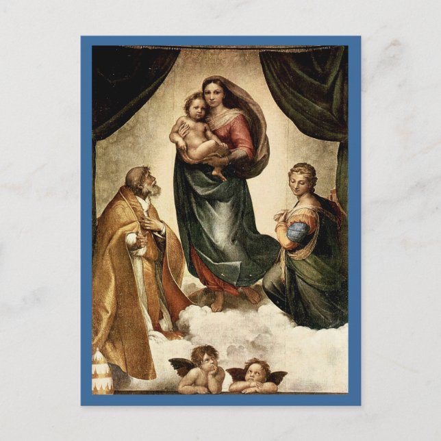 Cartão Postal Clássico "Sistine Madonna" (cerca de 1513) de Rafa (Frente)