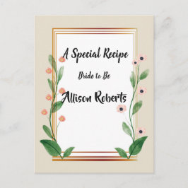 Cartão Postal Clássico & Sofisticado Chá de Noiva Elegante