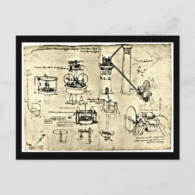 Cartão postal clássico/Vintage-Leonardo da Vinci 1 (Frente)