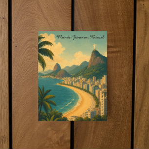 Cartão Postal Clássico Vintage Rio de Janeiro Brasil Copacabana