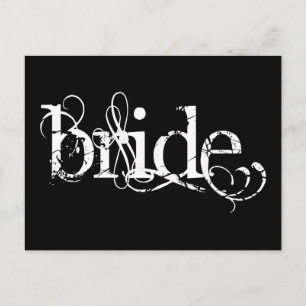 Cartão Postal Classy Grunge Wedding - The Bride - B&W