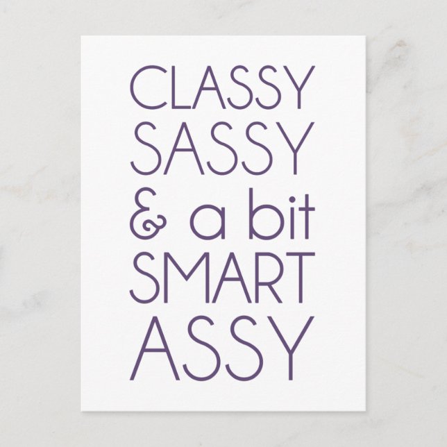 Cartão Postal Classy Sassy e um Bit Smart Assy (Frente)