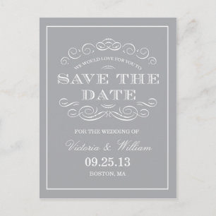 CARTÃO POSTAL CLASSY WEDDING   SALVAR O ANÚNCIO DE DATA