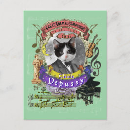 Cartão Postal Claude Depussy Engraçado Compositor Animal