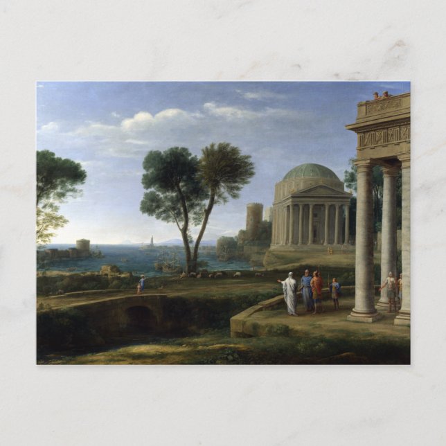 Cartão Postal Claude Lorrain Landscape com Aeneas em Delos (Frente)