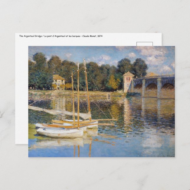Cartão Postal Claude Monet - A Ponte Argenteuil (Frente/Verso)