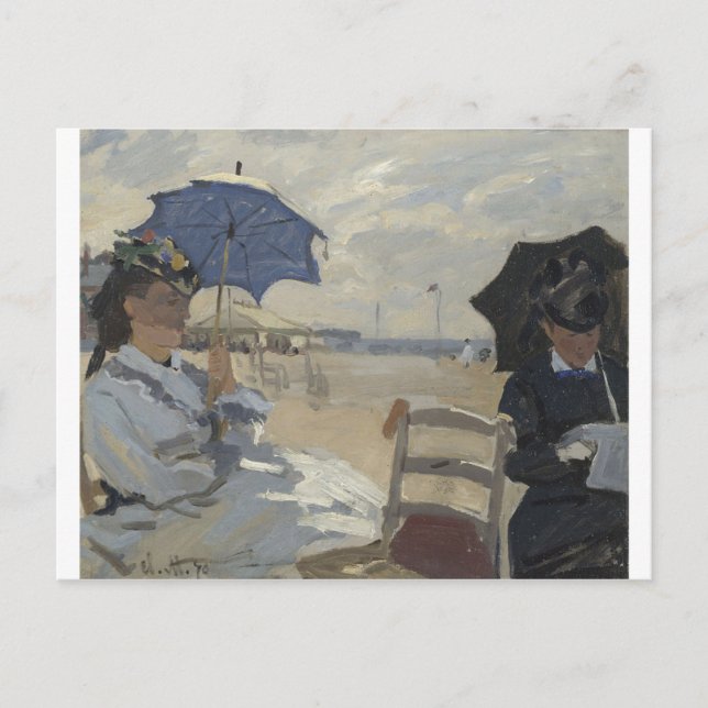 Cartão Postal Claude Monet - A Praia da Pintura de Trouville (Frente)