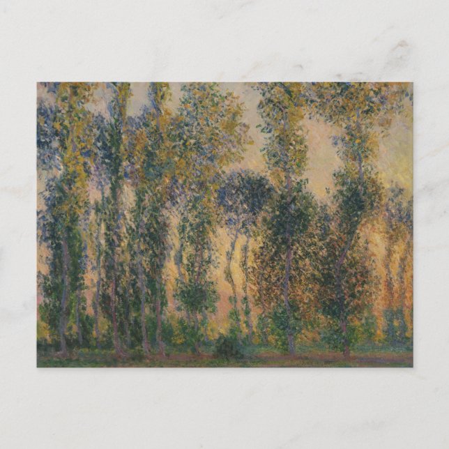 Cartão Postal Claude Monet - Álamos em Giverny, Nascer do Sol (Frente)