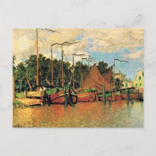 Cartão Postal Claude Monet, Barcos em Zaandam,