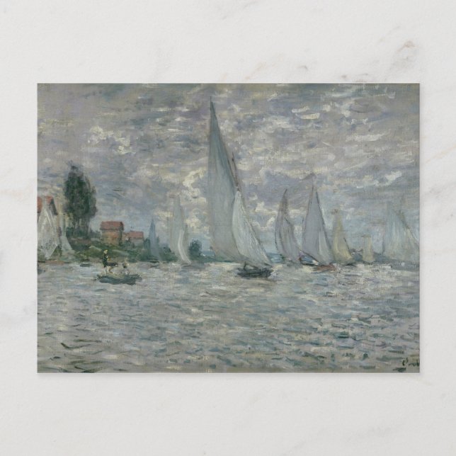 Cartão Postal Claude Monet | Barcos ou Regatta na Argentina (Frente)