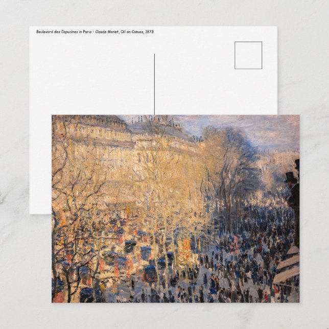 Cartão Postal Claude Monet - Boulevard des Capucines em Paris (Frente/Verso)