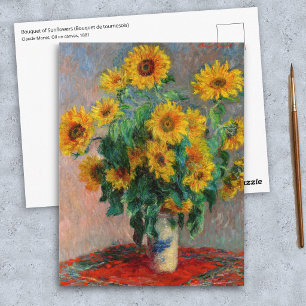Cartão Postal Claude Monet - Buquê de Girassóis