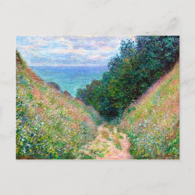 Cartão Postal Claude Monet: Caminho em La Cavee Pourville (Frente)